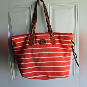 Dooney & Bourke Sullivan Red/White Shopper Large Tote